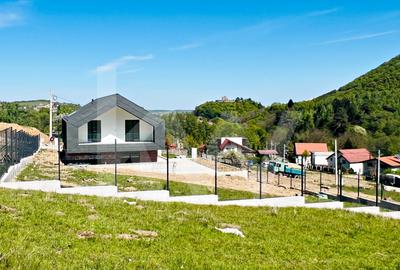 Casă arhitectură modernă cu panoramă spre Munții Făgăraș și Cetatea Cisnădioara - 18