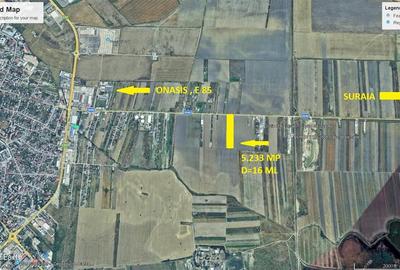 Teren intravilan 5.233 mp, D=16 ml, STRADA PRINCIPALA,zona ONASIS - 2