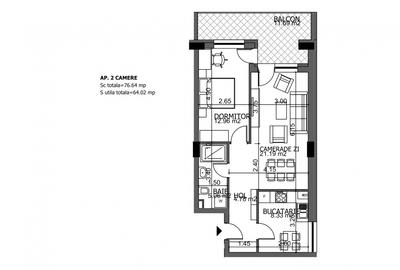 Proiect premium - zona Campus, apartament decomandat cu 2 camere de vanzare. - 11