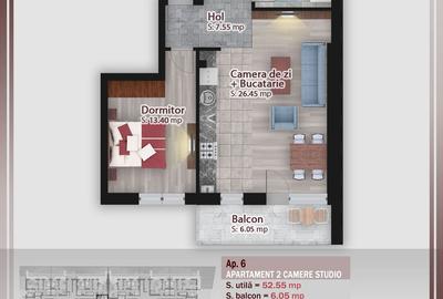 AP. 2CAM. LIVING OPEN-SPACE IN BLOC P+3 / PALLADY. COMISION 0%! - 1