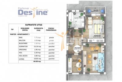 Apartamente noi Visan, COMISION 0%, predare mai 2026, pret 1.350 € + TVA - 7