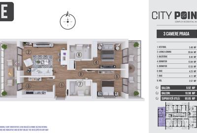 Apartament 3 camere de vanzare - City Point Aviatiei - 10