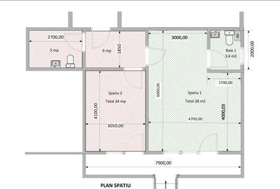 Spațiu comercial la parter , 51,9 mp, zona Terra - 7