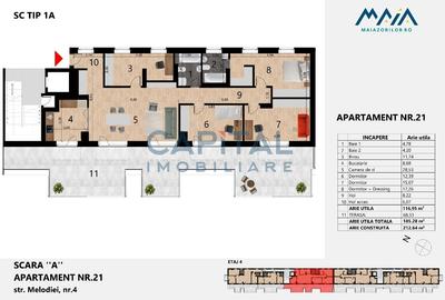 Vanzare(cesionare) apartament cu 5 camere cu 2 parcari Maia Zorilor! Comision 0 - 5