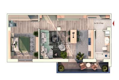 Apartament cu 2 camere/52mp/Imobil Premium/Cartier Marasti. - 2