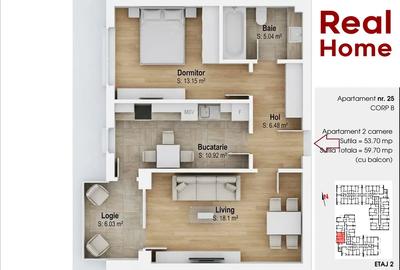 Apartament 2 camere decomandat, 53,69 mp – bloc nou Trapezului, Sector 3 - 4