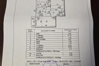 Proprietar vând apartament cu 3 camere în zona centrală - 9