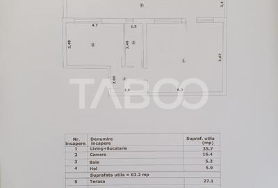 Apartament 2 camere de vanzare 63mp + terasa 27 mp constructie noua - 2