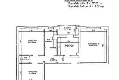 ►Casa de CULTURA 3 Camere Decomandate 60,72m² Mobilat Utilat Centrala - 15