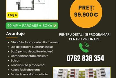 Garsoniera de vânzare + loc de parcare + boxă Avantagarden Bartolomeu - 1