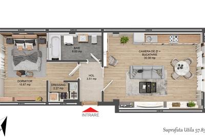 Apartament 2 camere cu grădină – Proiect Exclusivist - 10