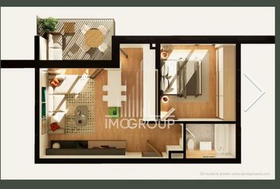 Apartament cu 2 camere | Etaj 2 | Bloc Nou | Terasa | Parcare subterana | Etaj 2 - 3