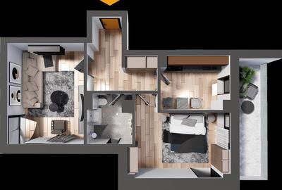 APARTAMENTUL FAMILIEI, 2 CAMERE DECOMANDAT DE 56 MP, BAIE CU GEAM, NICOLINA - 4