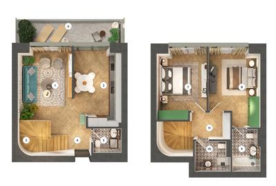 Duplex cu 3 camere - Tip D3B2 - 11