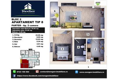 Inchiriez APARTAMENT CU 2 CAMERE, Nova Mehala - 9