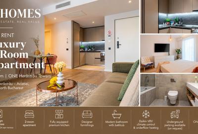 For Rent | Luxury 2-Room Apartment | 94 sqm | ONE Herăstrău Towers - 1