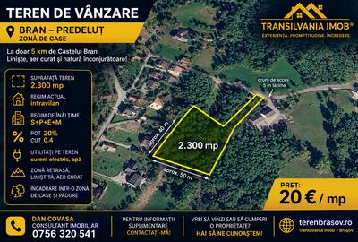Teren Construcții intravilan de 2300 mp, în Bran