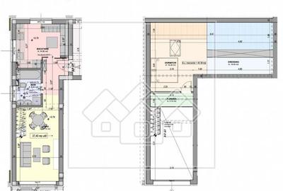 Penthouse 2 camere, bucatarie separata,balcon - mobilat si utilat - 11