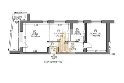 Apartament 2 camere  | et 2| Mobilat, utilat | Dumbravita - 5