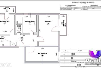 Apartament 3 camere decomandat | 73 mp | Turnisor - 16