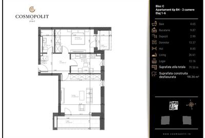 Apartament 2 camere - Bloc C - 2