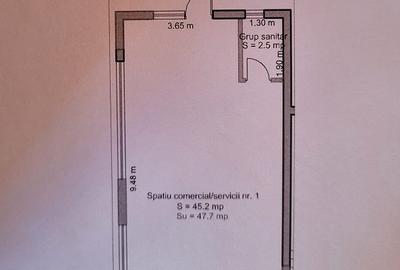 Spațiu comercial, 48 mp în Mihai Viteazul