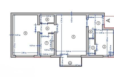 Apartament cu 2 camere semidecomandat, mobilat în Podu Roș