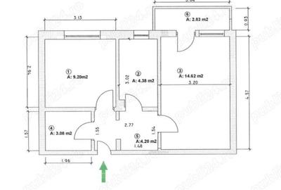 Apartament 2 camere. Bld. Brancoveanu, Zona Huedin. Loc parcare. - 9