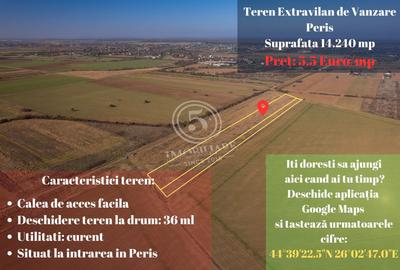 Teren agricol extravilan de 14240 mp, în Periș