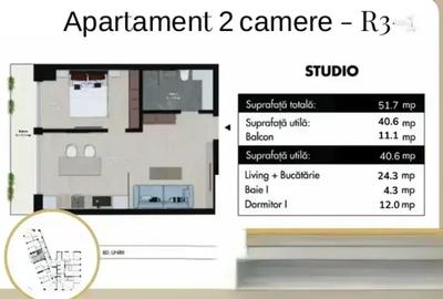 Unirii Studio Dublu premium sut 51,70 mp  | Finisaje top + smart home - 11