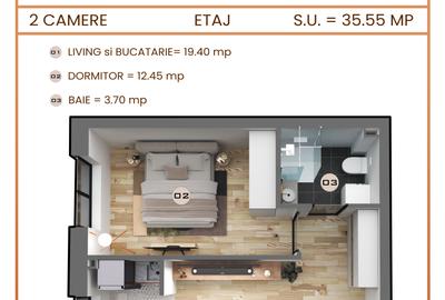 Studio de 35 metri patrati, complex Eurocasa Residence, comision 0% - 1