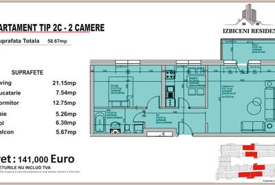 Apartament 2 Camere TIP C in complex Izbiceni Residence - 2
