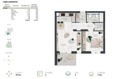 De vanzare apartament cu 2 camere - Denya Forest - Comision 0% - 2