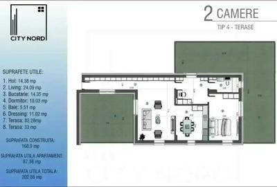 Apartament Exclusivist 2 Camere cu Dressing și 2 Terase Uriașe 115 mp - 14