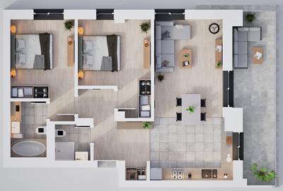 Apartament cu 3 camere în Nord-Vest