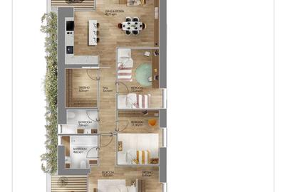 Apartament cu 4 camere mobilat in Amber Forest - 24