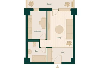Apartament 1 camera FINALIZAT, 44 mp, bloc NOU, Podu Ros - Jumbo - 3