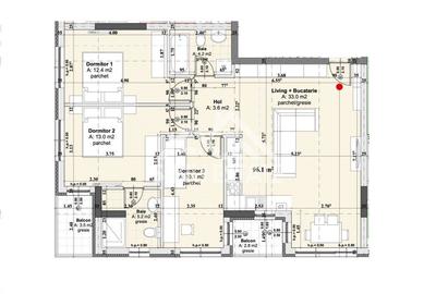 Apartament 4 camere, 2 bai, lift si parcare - 14