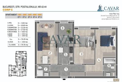 Apartament cu 3 camere decomandat în Brâncoveanu