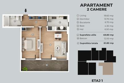 Metalurgiei Carrefour - 2 camere balcon 22mp etaj 5 - finalizat - 5
