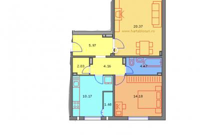 Apartament 2 camere decomandat cu CENTRALA, 63 mp, Nerva Traian - Panait Cerna - 14