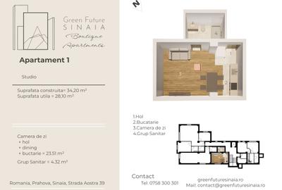 Garsoniera in bloc tip boutique in inima orasului Sinaia - 1