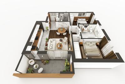 Apartament cu 3 camere semidecomandat în Torontalului
