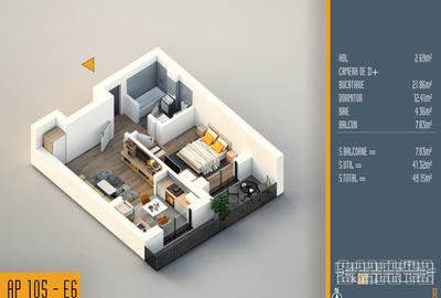 Neofort 84-Studio modern 2026, ideal chirie,bloc nou Titan, incalzire pardoseala - 12