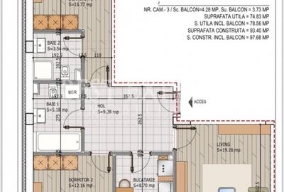 3 Camere de inchiriat Bloc Nou /Disponibilitate imediata - 15