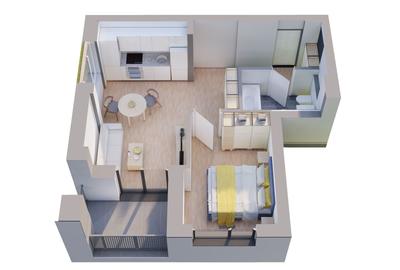 Cel mai ieftin apartament care poate fi modificat in 3 camere - 7