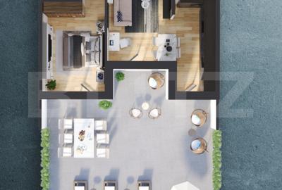 Apartament 2 camere, 58 mp, terasa 63 mp, proiect nou nZEB, zona Rivus - 3