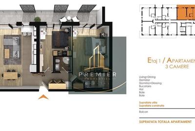 Apartament 3 camere 83 mp balcon generos 1 parcari zona linistita - 28