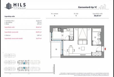 Garsoniera  / Hils Titanium Faza 2 / 10 minute Metrou / Comision 0% - 5