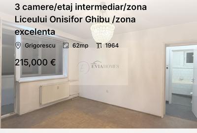 Apartament cu 3 camere semidecomandat în Grigorescu